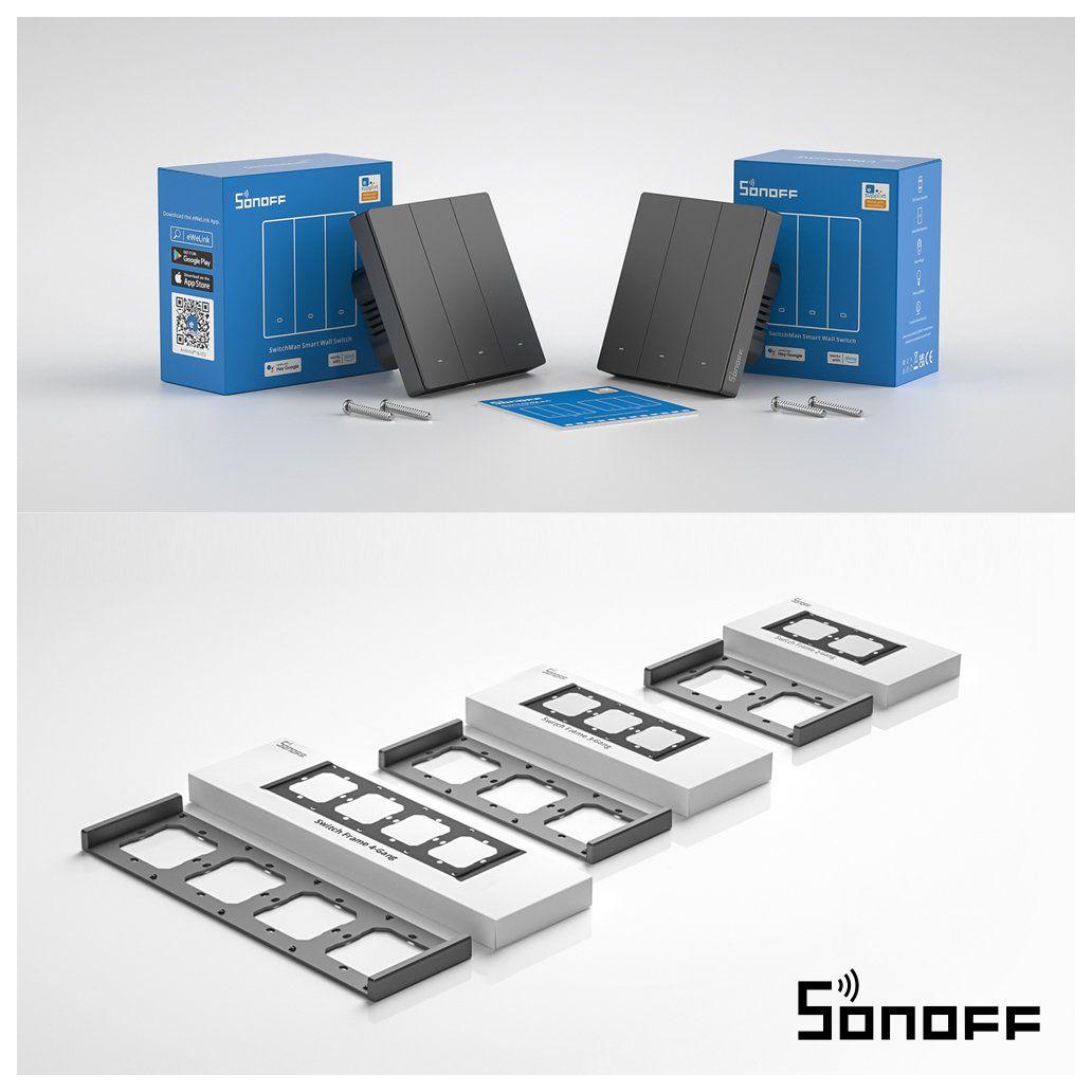 Interruptor Parede Triplo Encastrar WiFi+RF 3 Gang SONOFF