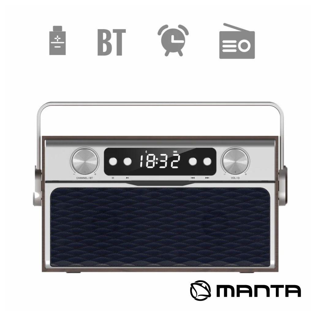 Rádio Portátil 20W FM/USB/MicroSD/AUX/BT MANTA