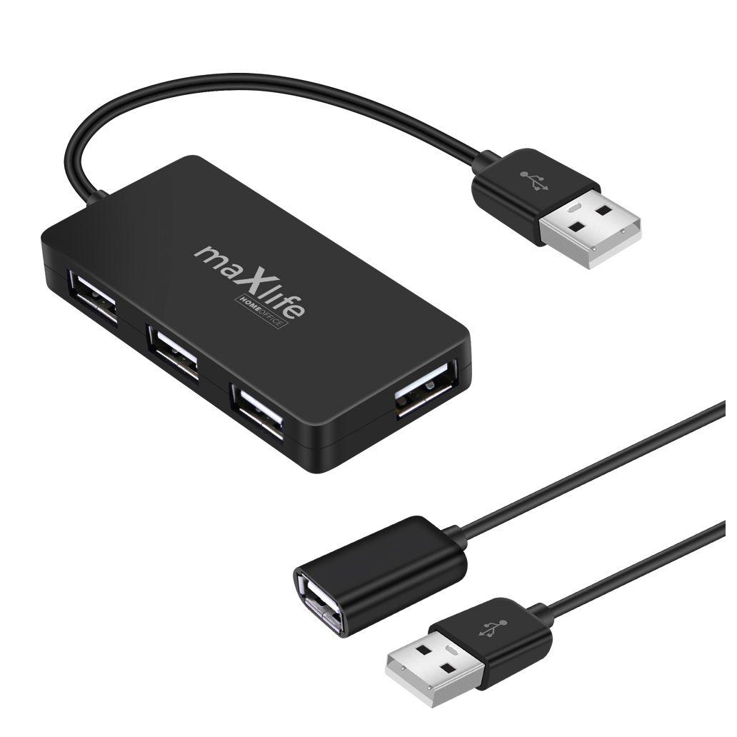 Hub USB 2.0 C/ 4 Portas USB + Cabo USB-A Macho / Fêmea