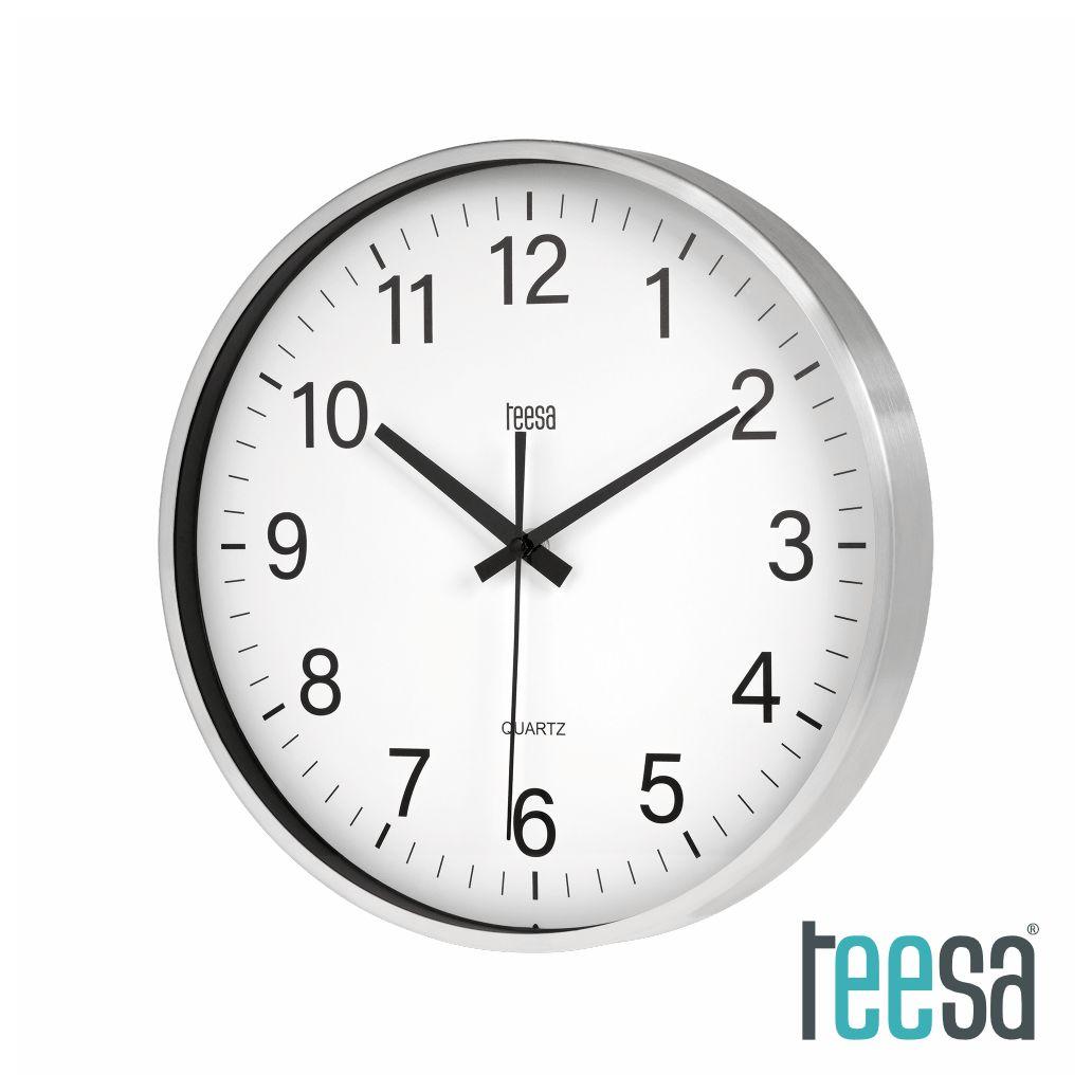Relógio de Parede Redondo Prateado Ø30cm TEESA