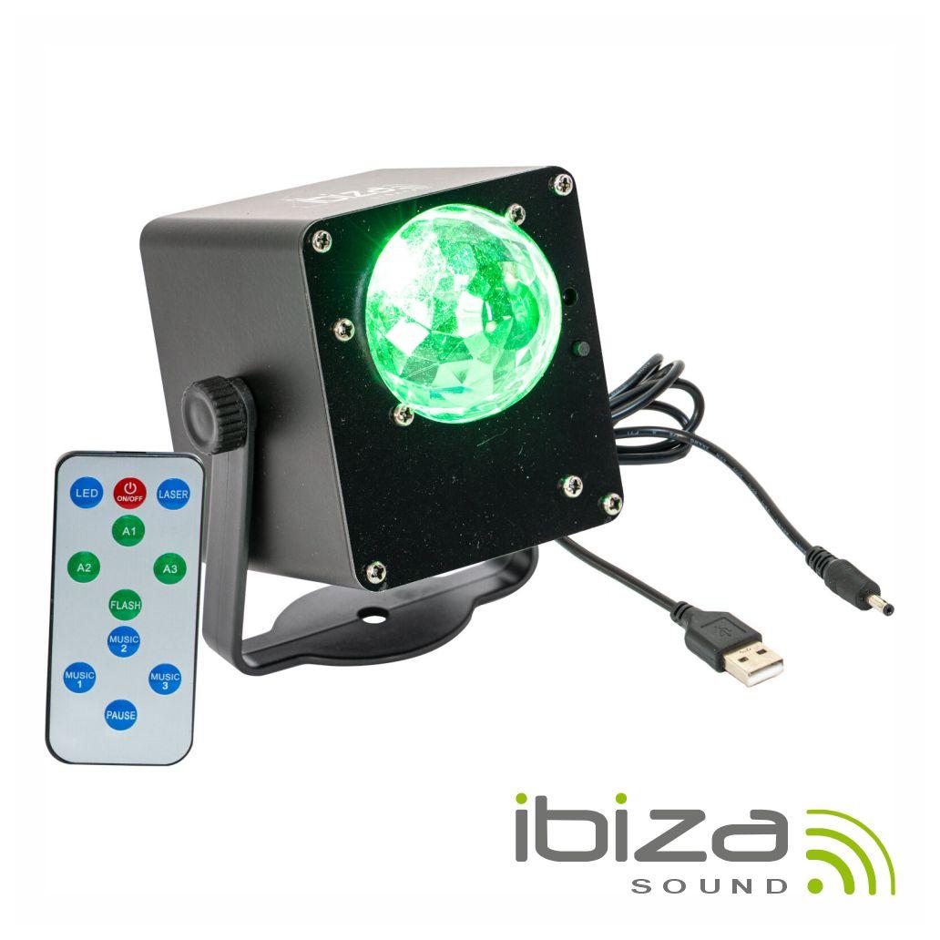 Projetor Luz C/ 3 LEDS 1W RGB Astro A Bateria C/ Comando