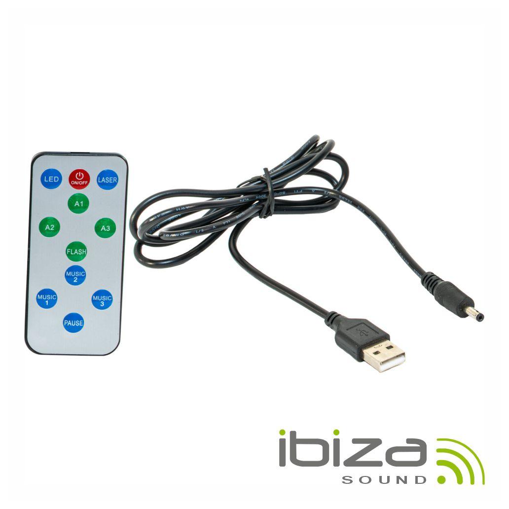 Projetor Luz C/ 3 LEDS 1W RGB Astro A Bateria C/ Comando
