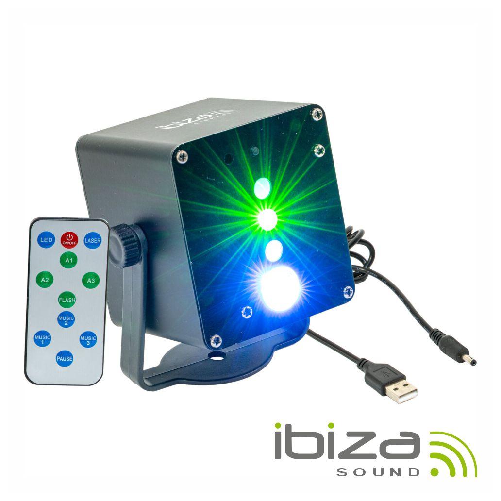 Laser RGB 160mW C/ LED 3W RGB A Bateria IBIZA