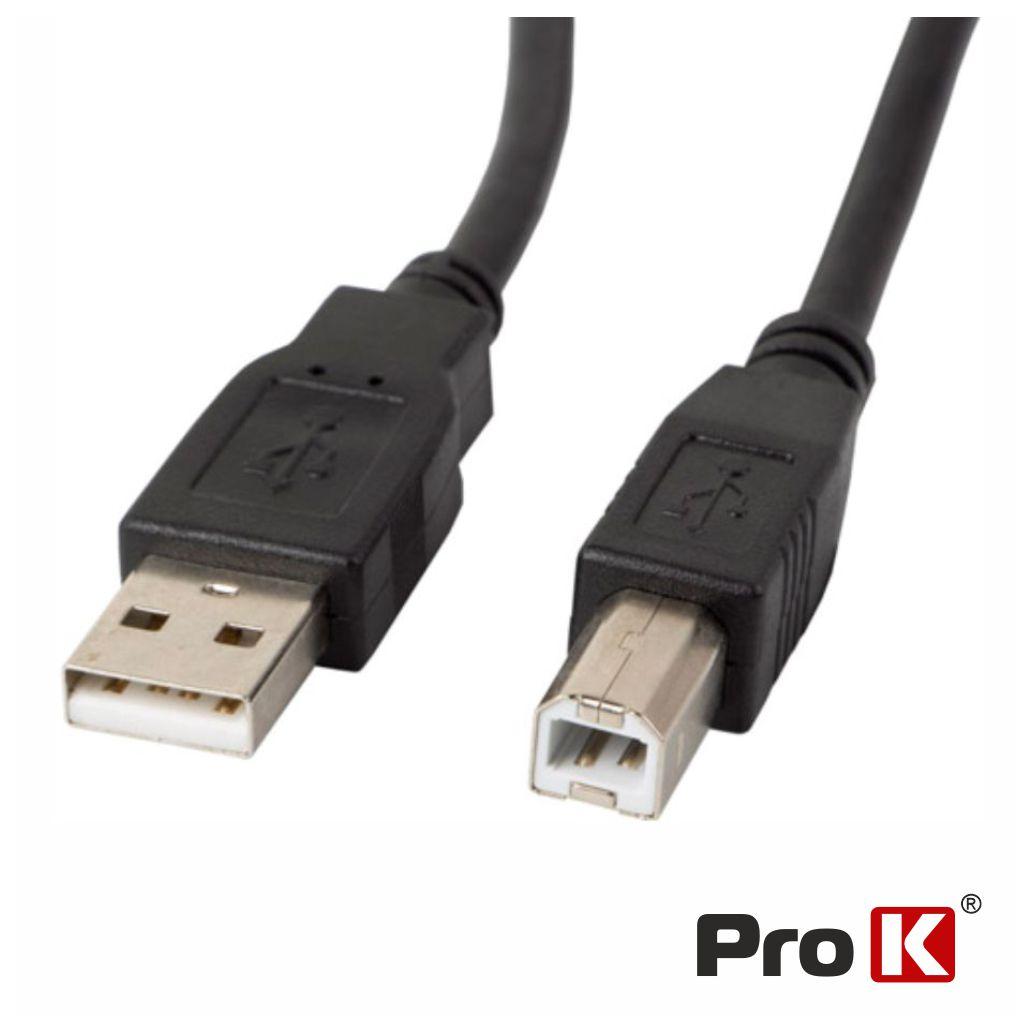 Cabo USB-A 2.0 Macho / USB-B Macho 0.50m PROK