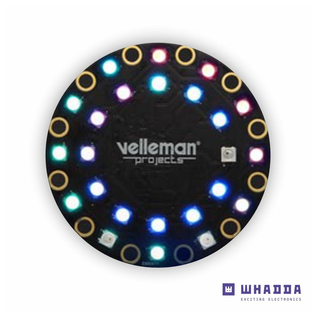 Placa de Desenvolvimento Vestível C/ 24 LEDS RGB WHADDA