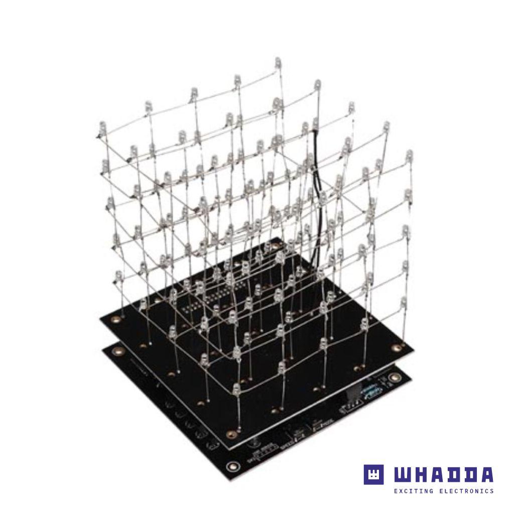 Kit de Montagem Cubo LED Branco 3D WHADDA
