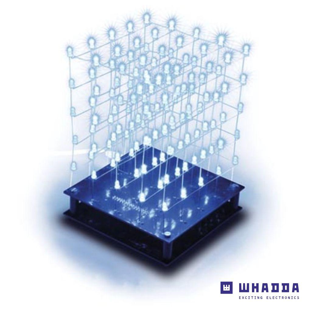 Kit de Montagem Cubo LED Azul 3D WHADDA