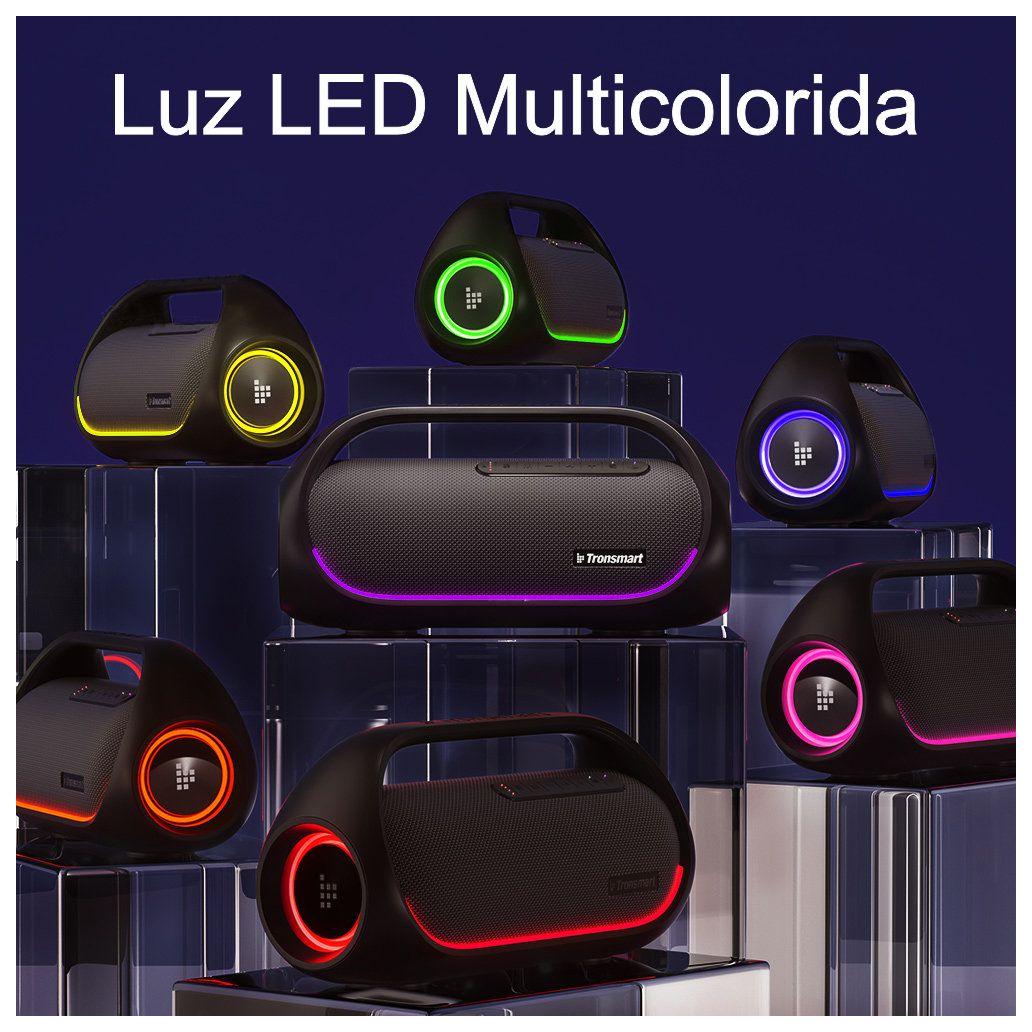 Coluna Portátil Gembird c/LED Bluetooth Preto