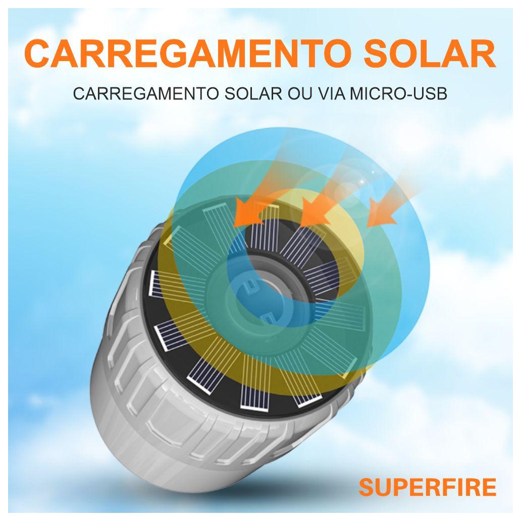 Lanterna Solar 18W 500lm SUPERFIRE