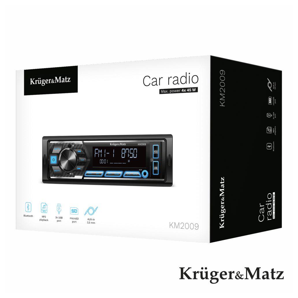 Auto-Rádio Mp3 Wma 4x40W C/ FM/AUX/SD/USB/BT Kruger Matz