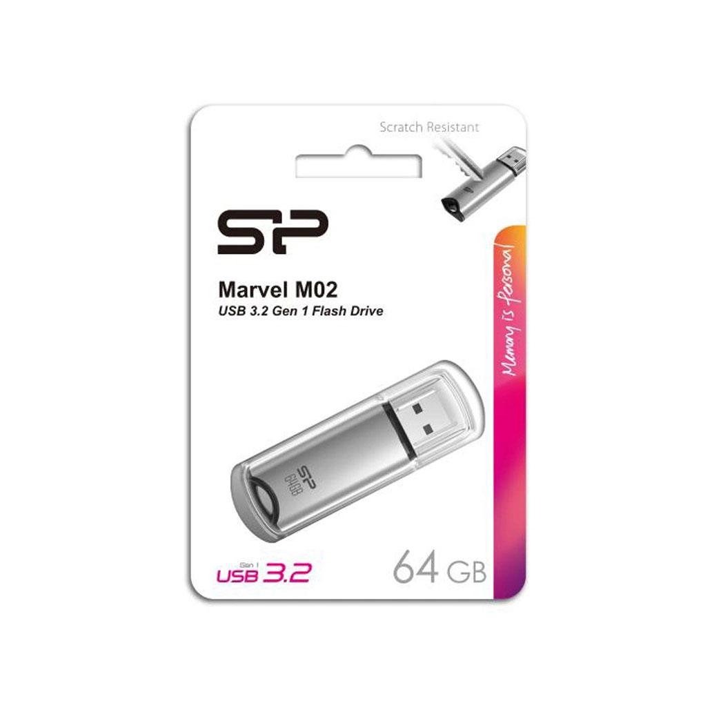 Pen Drive SP 64GB Marvel M02 Alumínio Silver USB 3.2