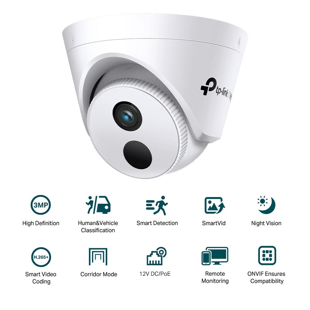 Câmara Segurança TP-Link Turret 3MP 2.8mm C430I IR H.265+