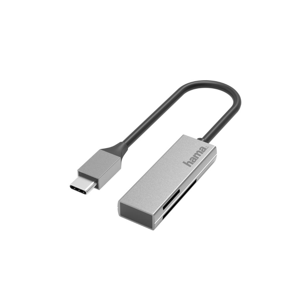Leitor de cartões HAMA USB USB-C, USB 3.0, SD/microSD, alumi