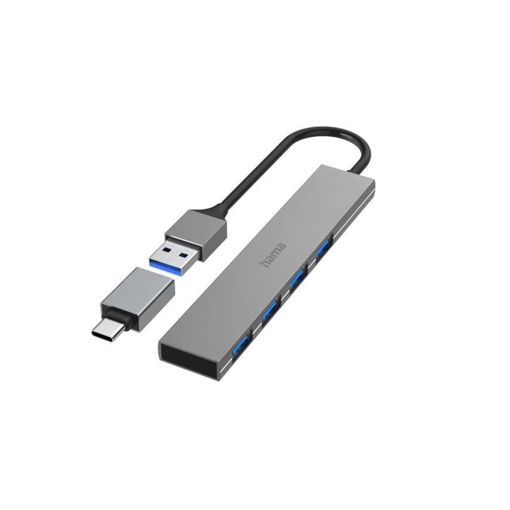 Hub HAMA USB 4 Ports, USB 3.2 Gen 1, 5 Gbit/s, Ultra-Slim, i