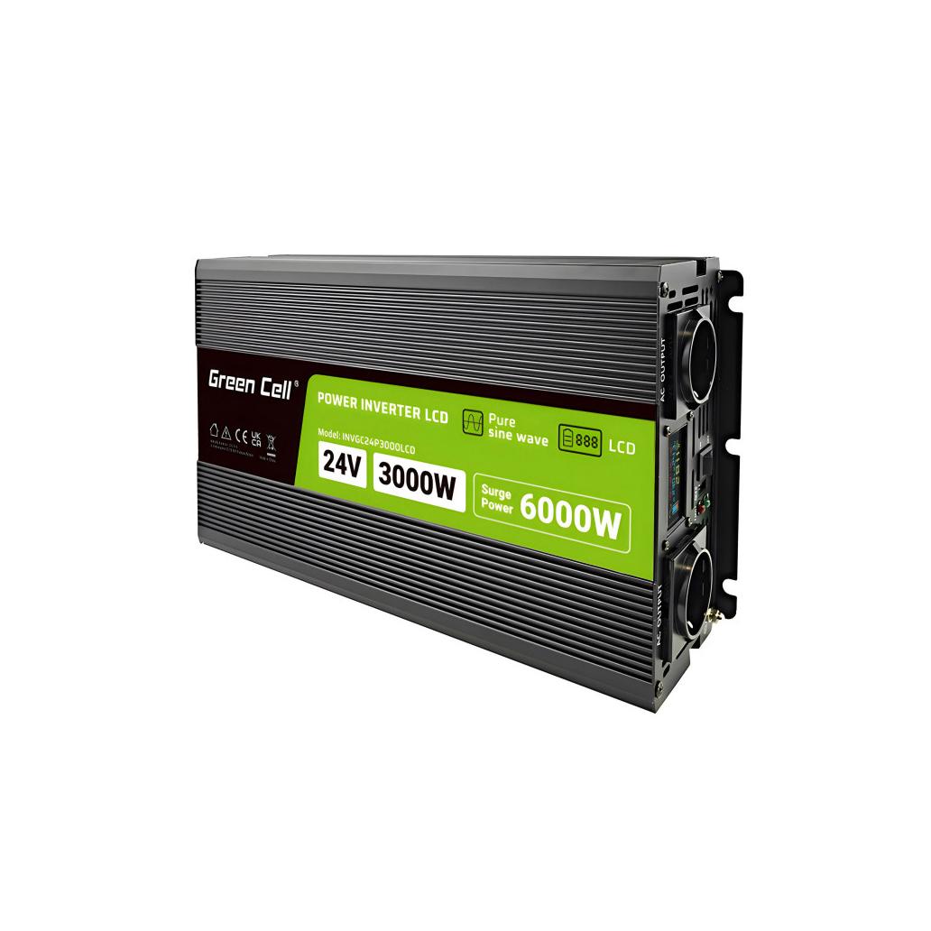 Conversor 24V-230V 3000W Onda Pura C/ LCD GREEN CELL