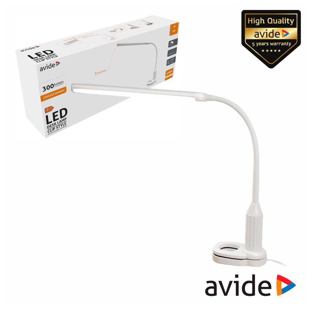 Candeeiro Secretária LED 5W 300lm 4000K 230VAC AVIDE