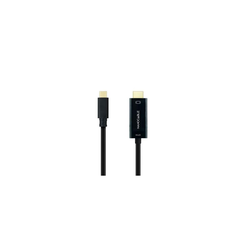Cabo Conversor Nanocable  Usb-C A Hdmi 1.4 4K@30Hz 3 M, Negr
