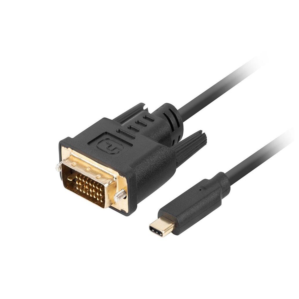 Cabo Usb-C A Dvi-D 24+1 Lanberg Macho/Macho 1.8M Preto