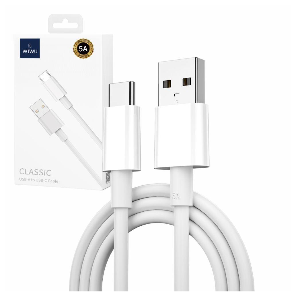 Cabo USB-A 2.0 Macho / USB-C Fast Charge 5A 1.2M Branco WIWU