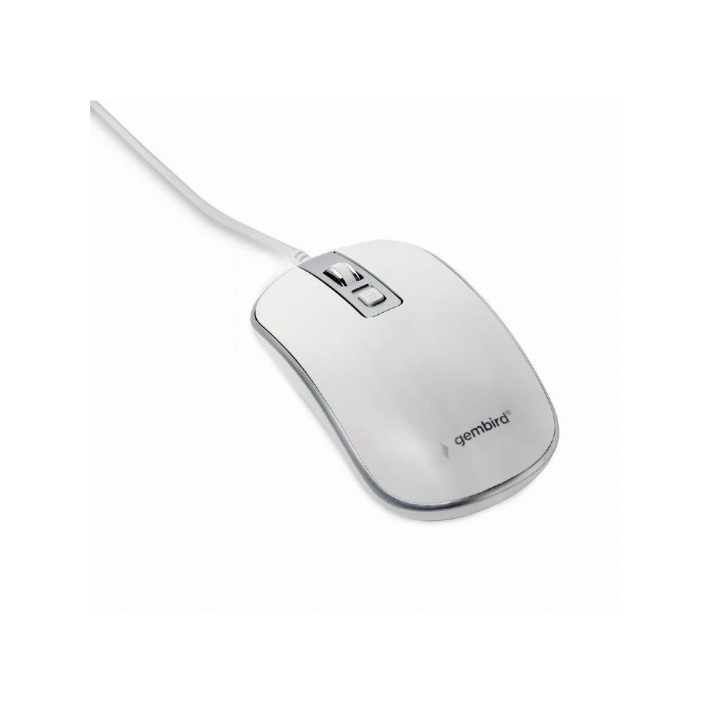 Rato Gembird Wired Optical Mouse Usb White Silver