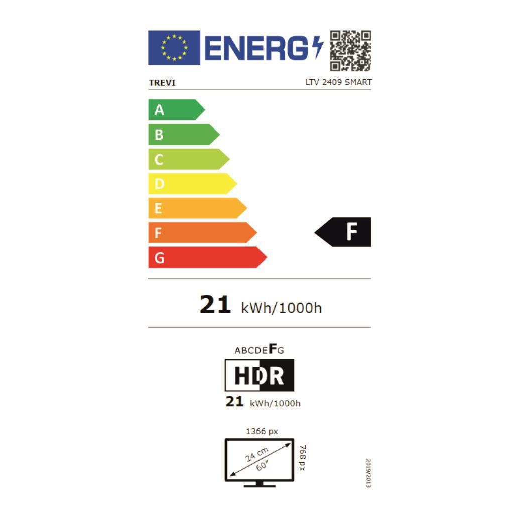 TV LED Smart 24" HD DVB-T2/DVB-S2 HDMI USB 230/12V TREVI