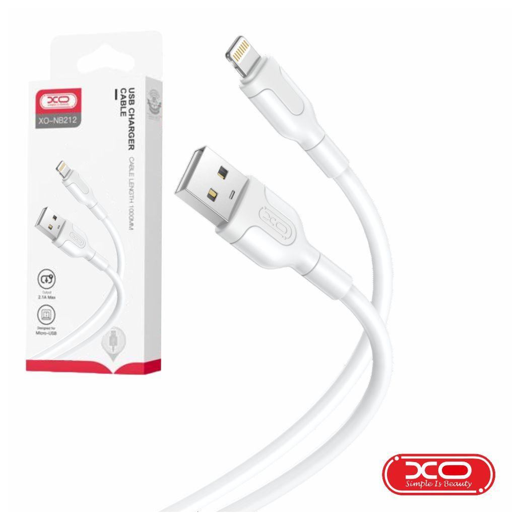 Cabo USB-A 2.0 Macho / Lightning 2.1A Branco 1m XO