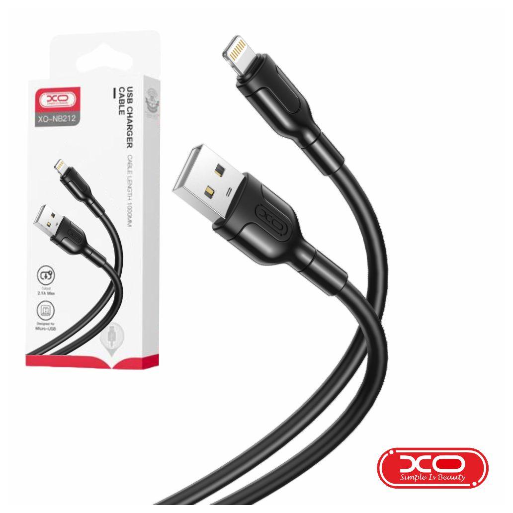 Cabo USB-A 2.0 Macho / Lightning 2.1A Preto 1m XO