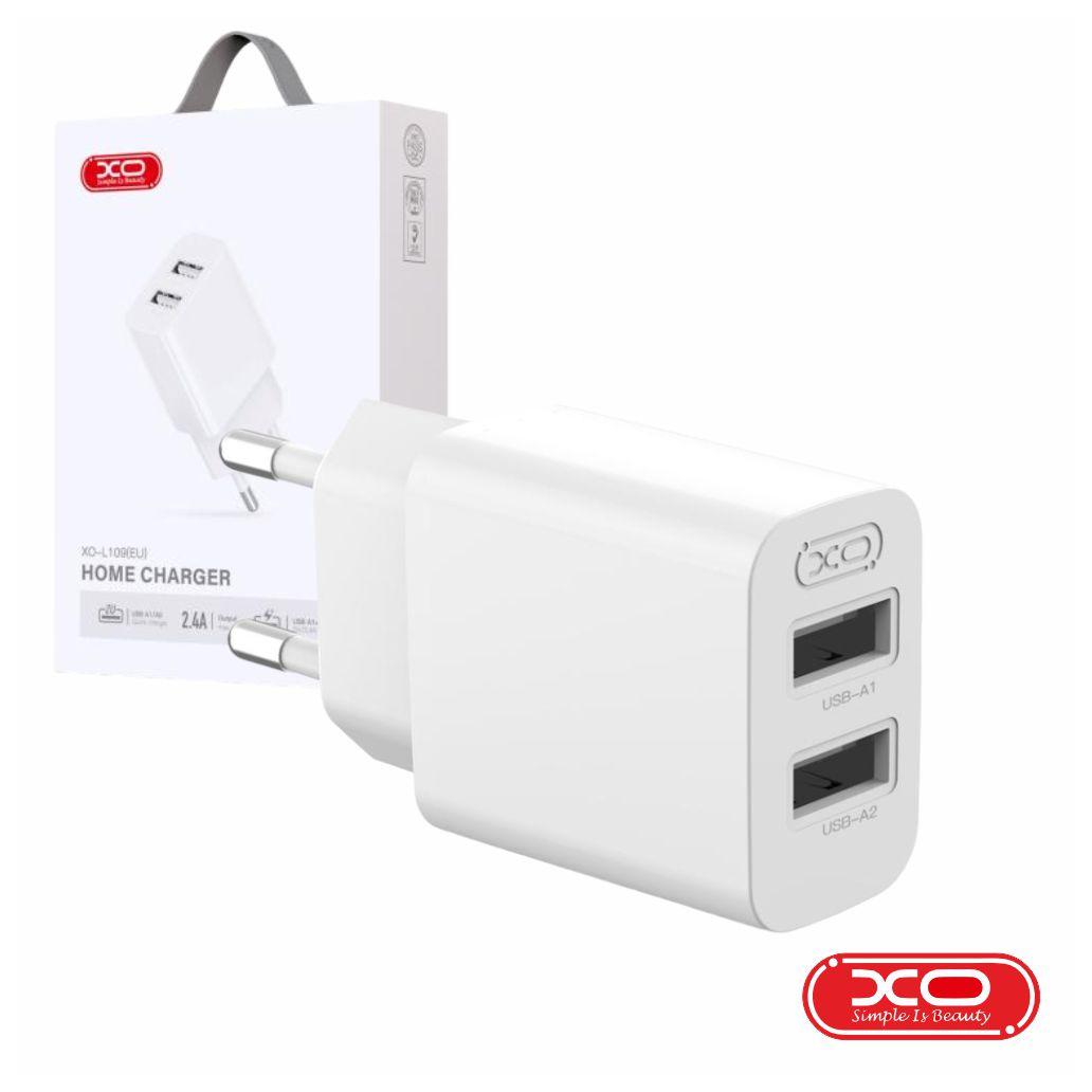 Alimentador 2x USB-A 2.4A Branco XO