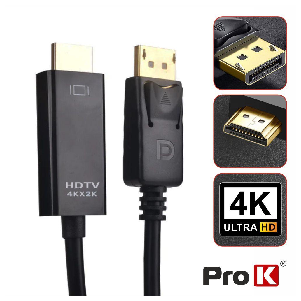 Cabo Displayport Macho / HDMI Macho 4K 2m PROK