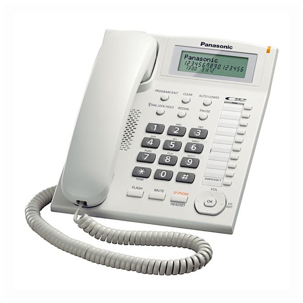 Telefone Panasonic KX-TS880EXW c/ Fios Branco