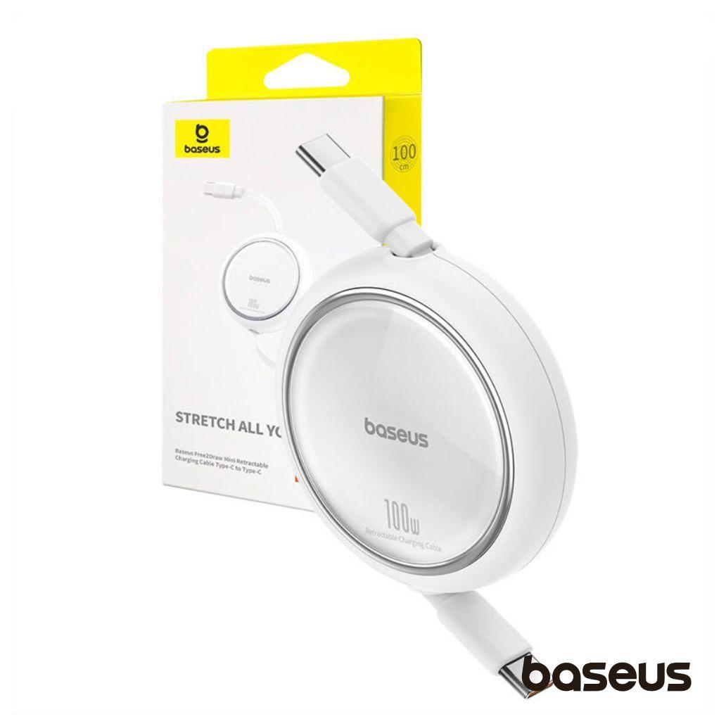 Cabo Retrátil USB-C P/ USB-C Macho PD 100W Branco BASEUS