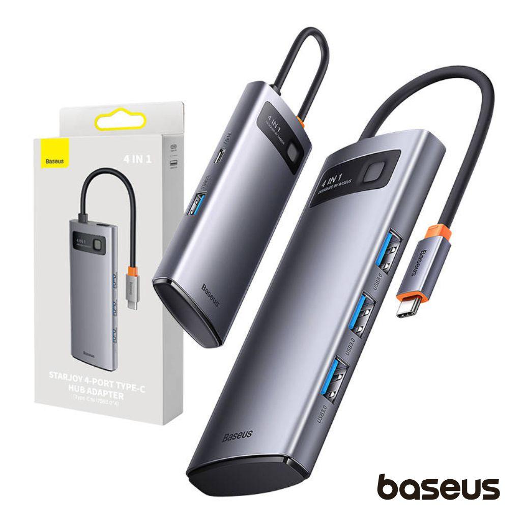 Hub 4 em 1 USB-C P/ USB-C e 4x USB-A 3.0 Metal Gleam BASEUS