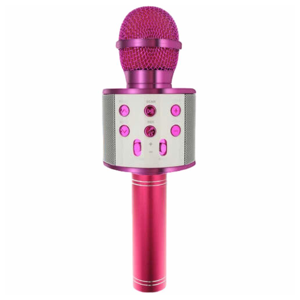 Microfone S/ Fios C/ Coluna Bluetooth Rosa