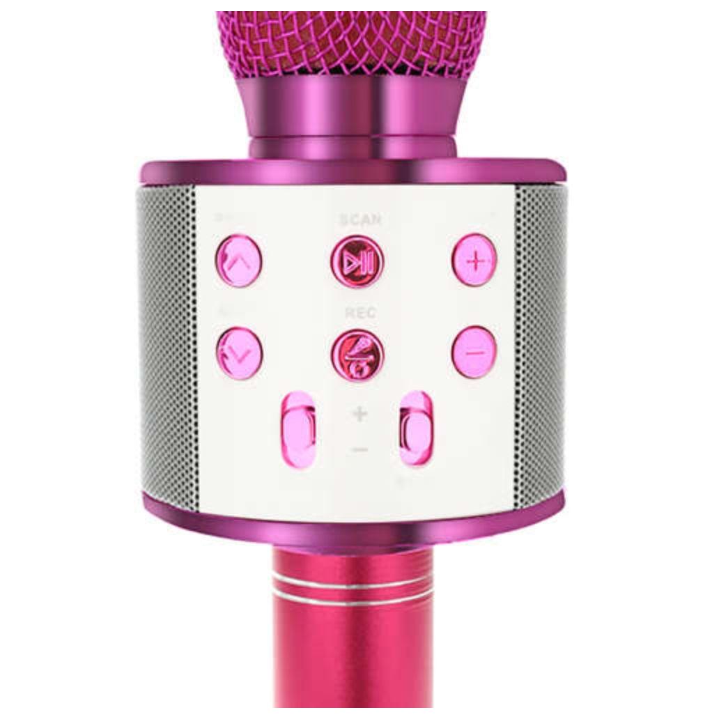 Microfone S/ Fios C/ Coluna Bluetooth Rosa