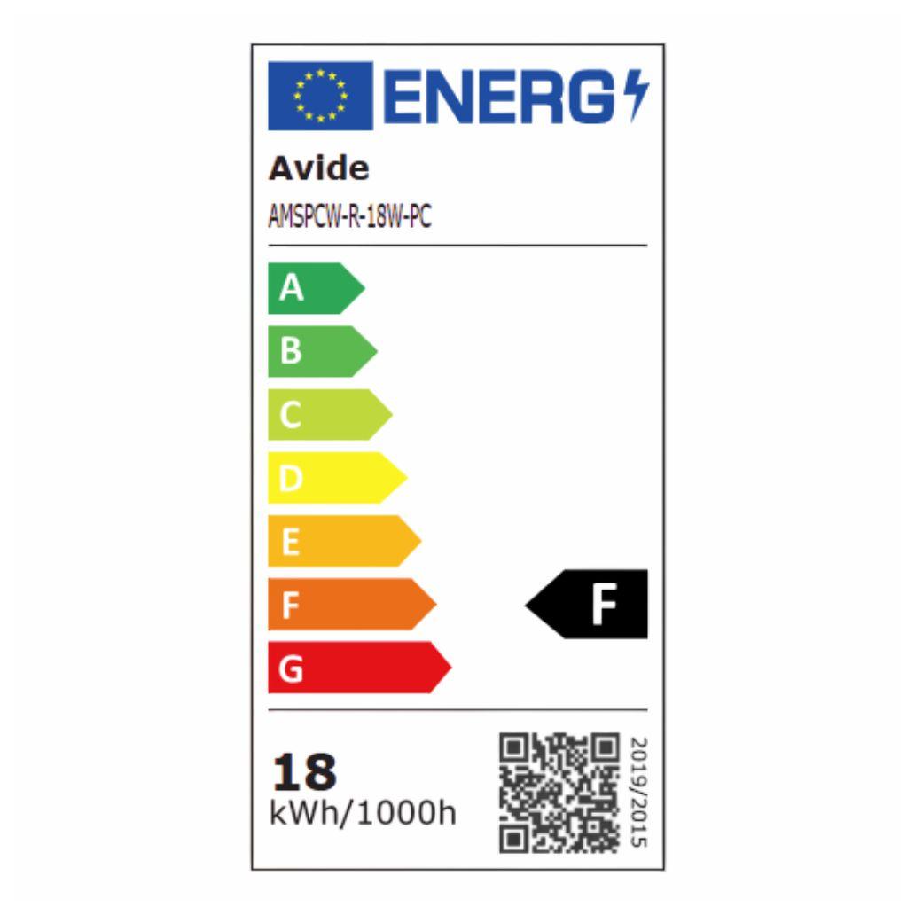 Painel LEDS Redondo Superfície 18W 170mm 6400K 1820lm AVIDE