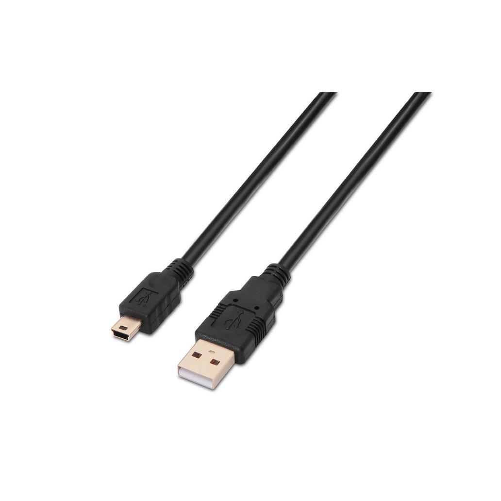 Cabo usb 2.0 tipo am-mini bm negro 0,5m aisens a101-0023