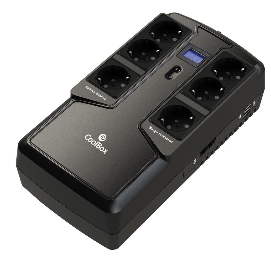 Sai coolbox scudo ii 800va 6 enchufes schuko porta usb carg