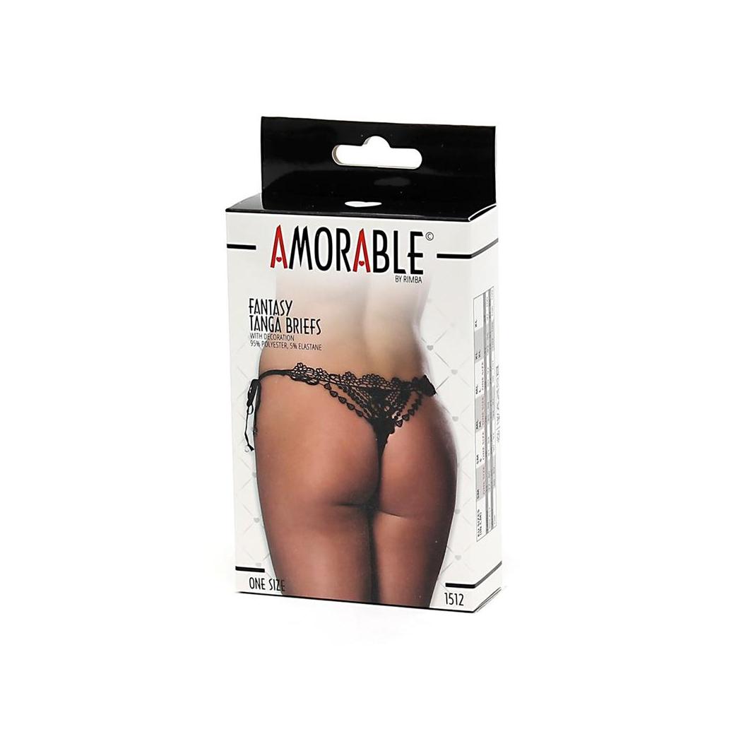 Tanga fantasia negro talla unica