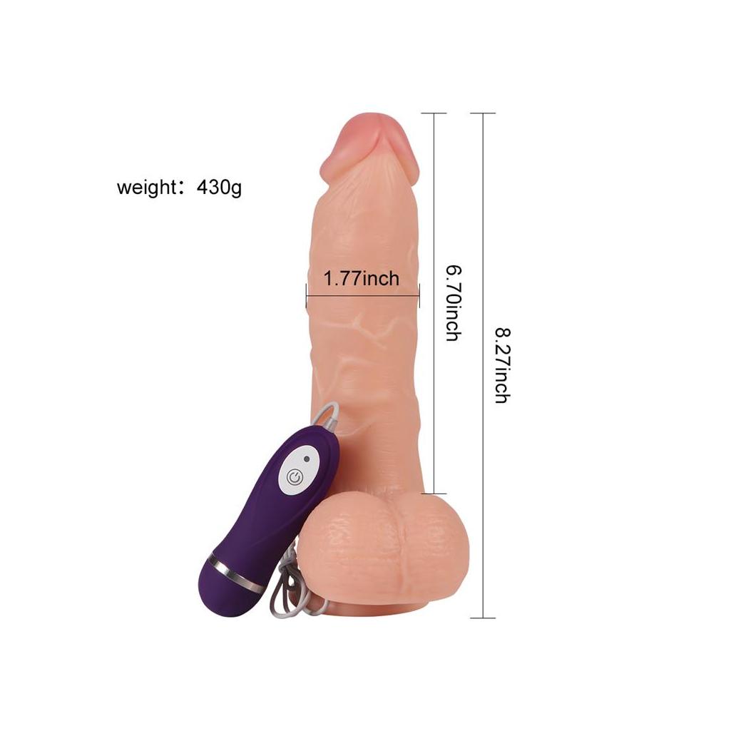 Vibrador realista control remoto adam 21 cm