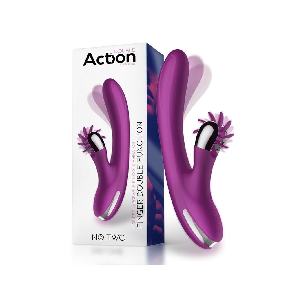 Vibrador com movimento de dois dedos e roda estimulante