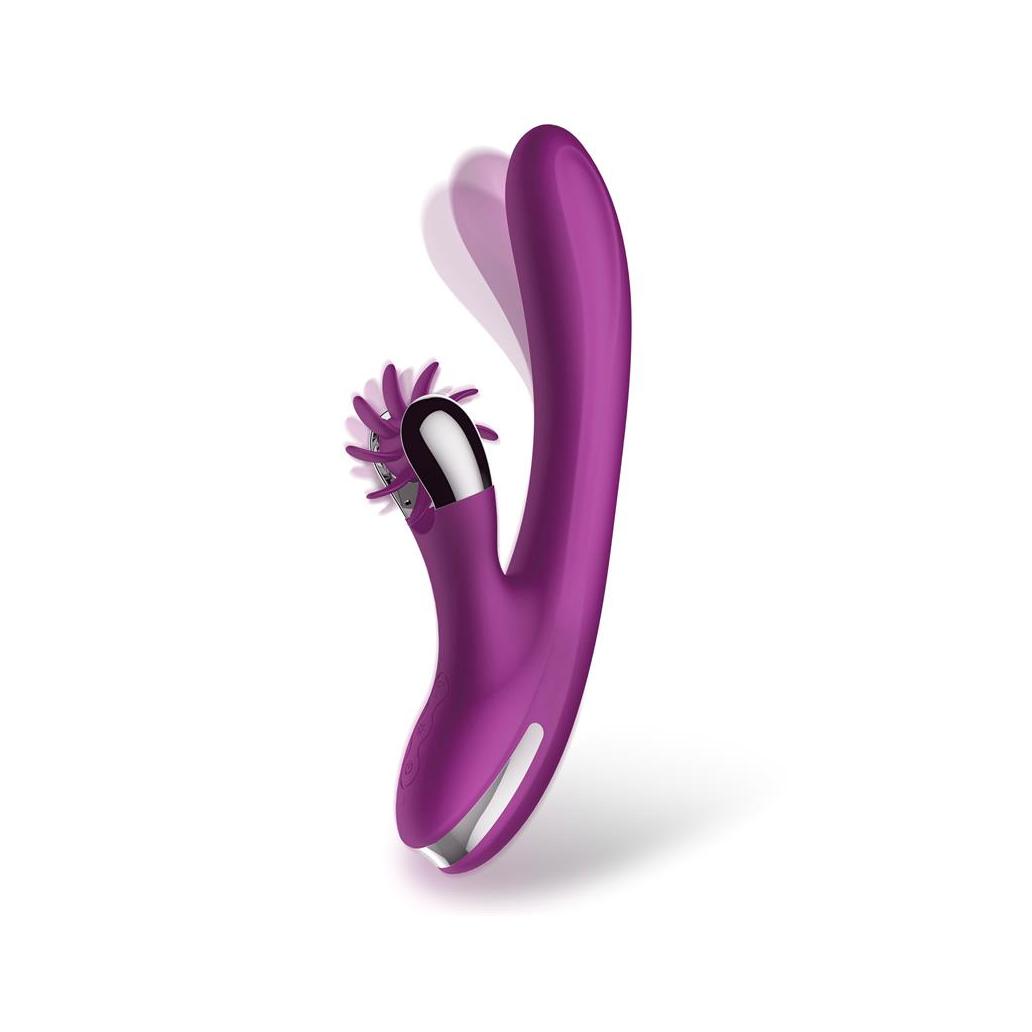 Vibrador com movimento de dois dedos e roda estimulante