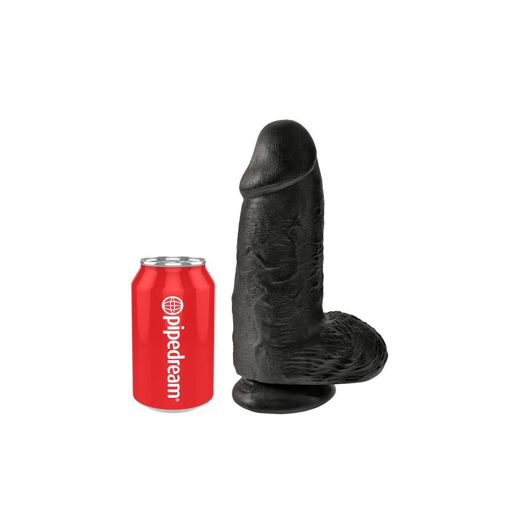 Dildo com testículos 9 chubby preto