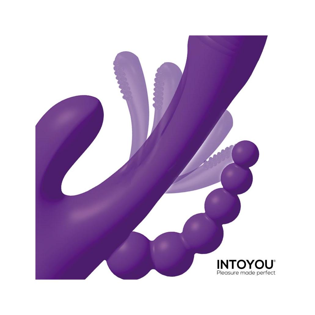 Vibrador triya com língua giratória e corrente anal