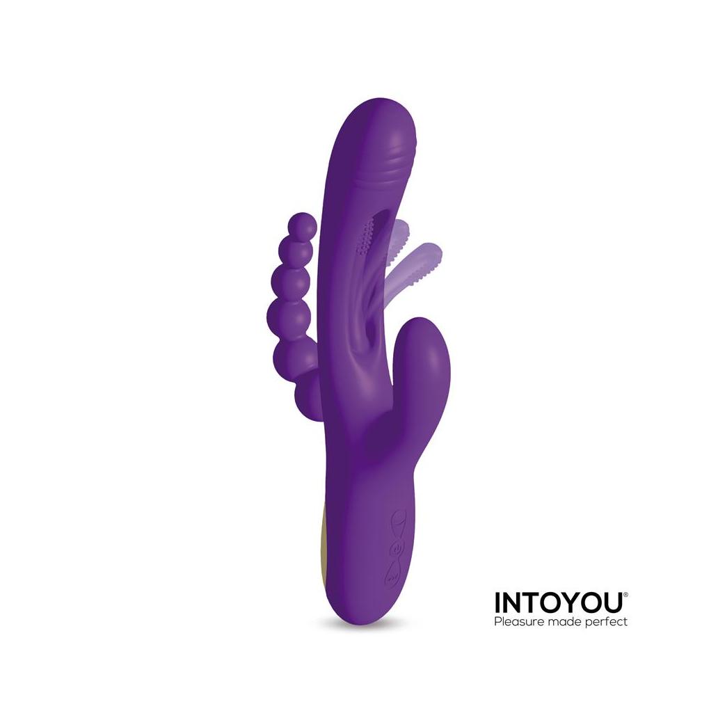 Vibrador triya com língua giratória e corrente anal