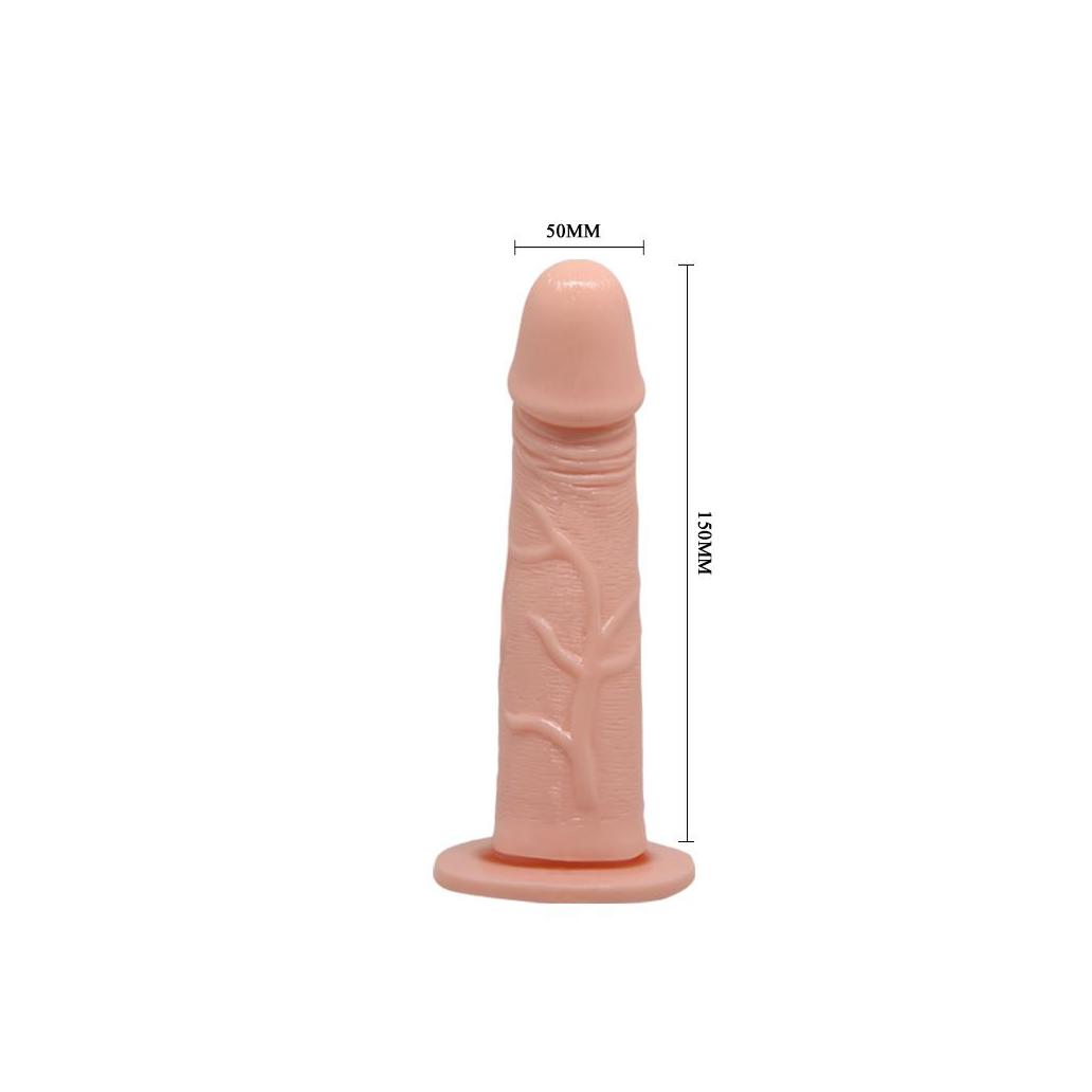 Arnês dançante com dildo vibratório natural 15 cm