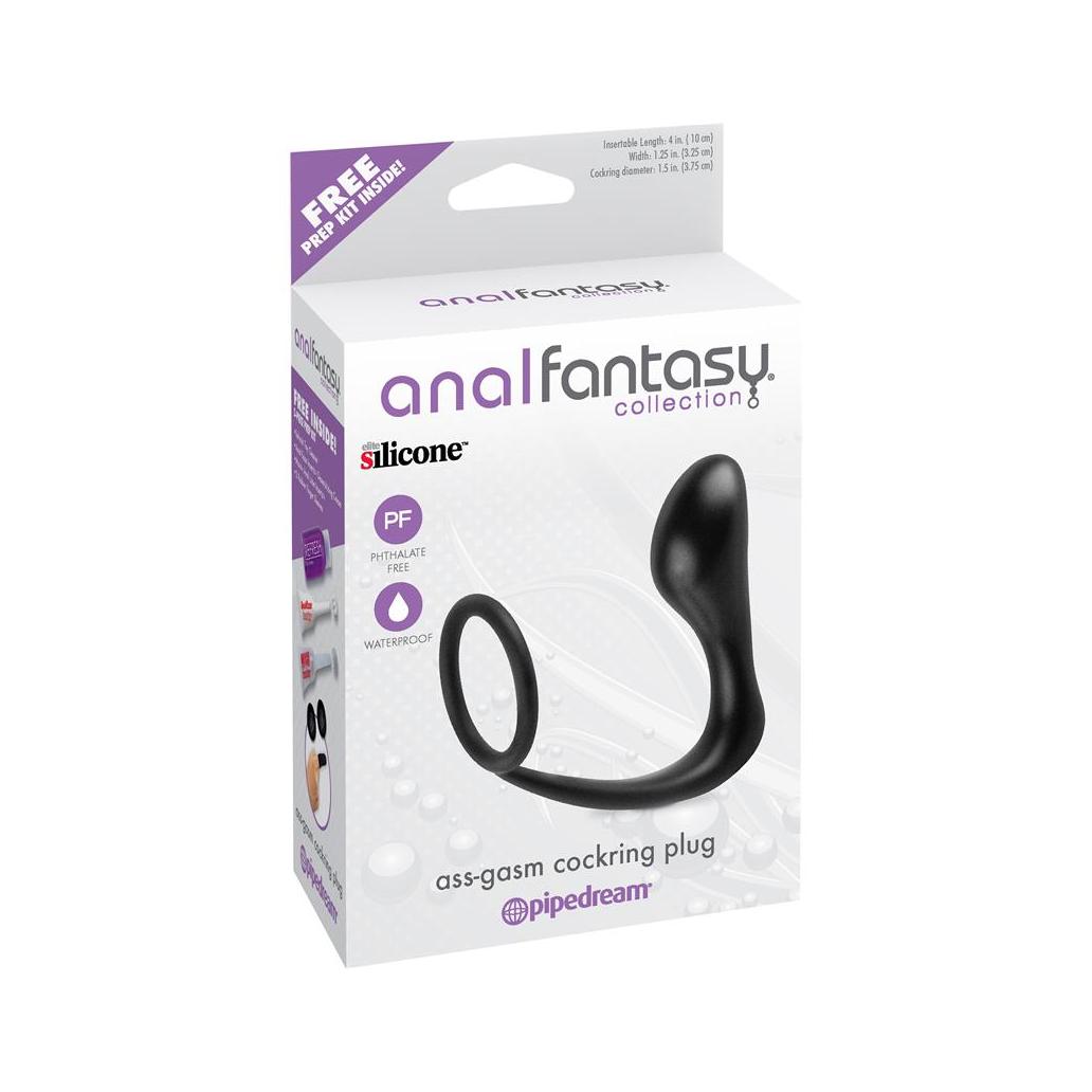 Estimulador anal ass-gasm cockring plug - cor negro