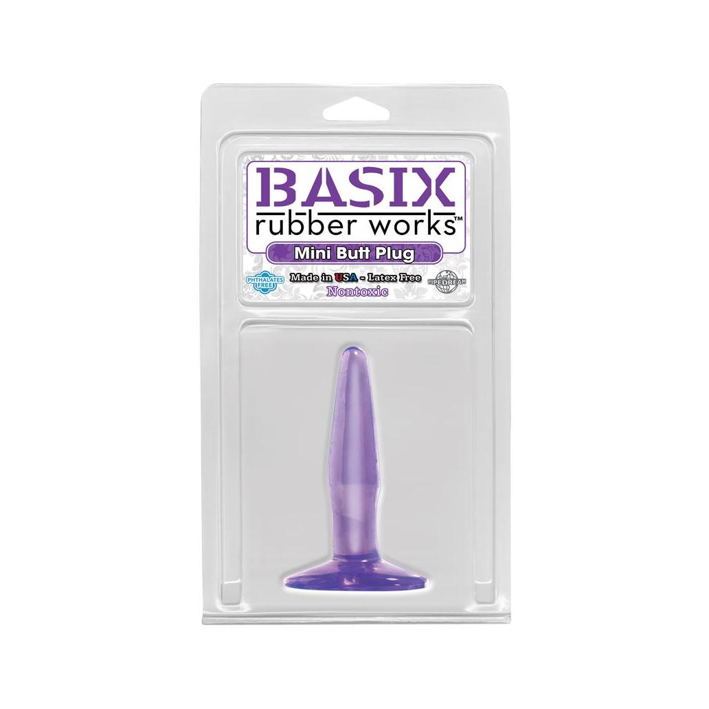 Basix rubber works mini butt plug - cor púrpura