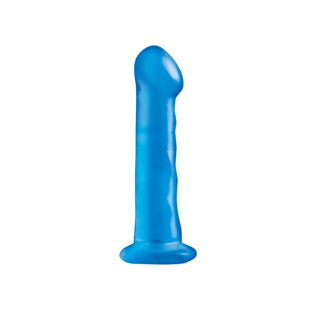 Pénis basix rubber works 16,51 cm com ventosa - cor azul