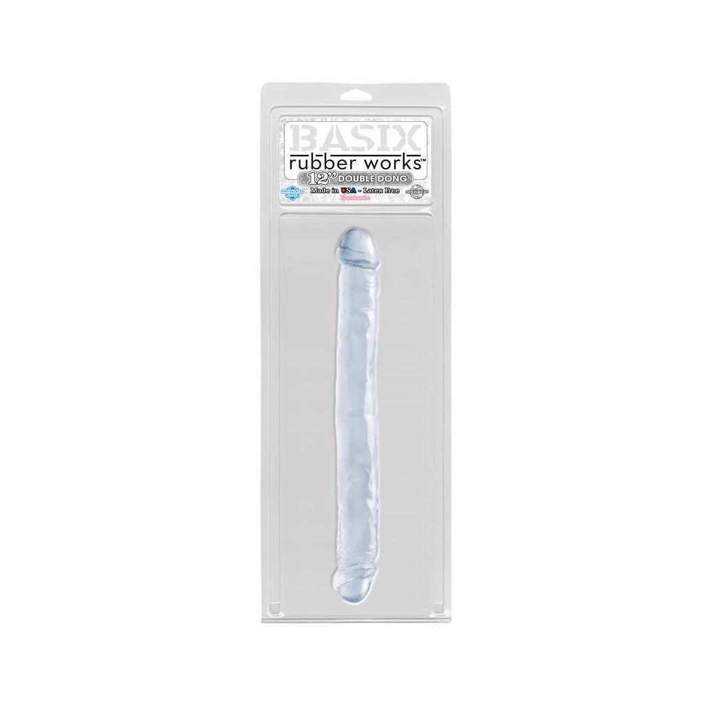 Dildo duplo 30,50 cm transparente