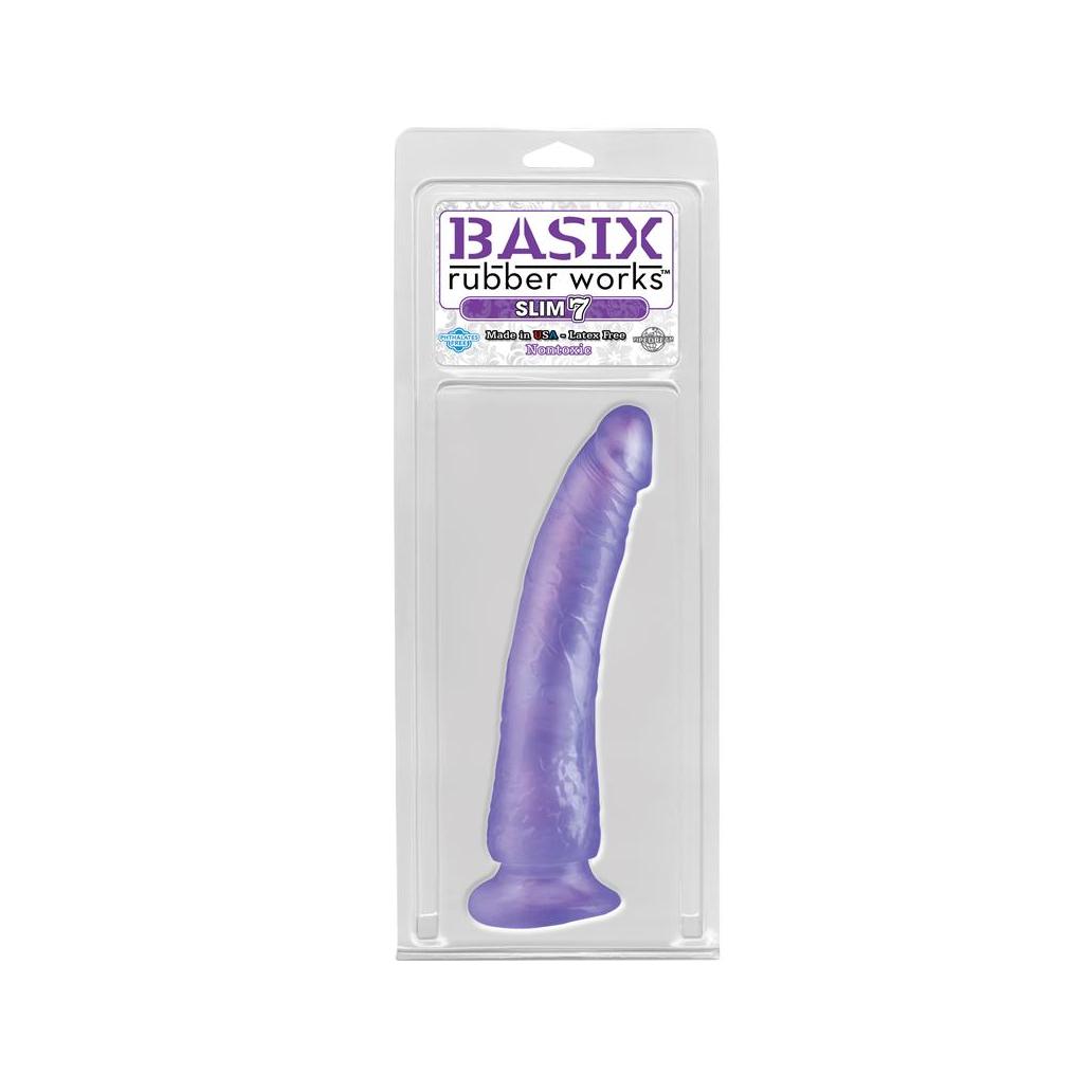 Basix rubber works slim 17,78 cm com ventosa - cor púrpura